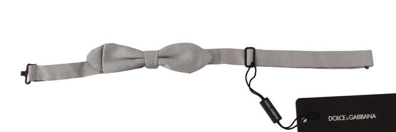 Gray 100% Silk Faille Adjustable Neck Bow Tie Papillon