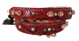 Elegant Red Python Leather Bag Strap