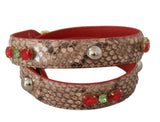 Chic brauner Python -Lederbeutelgurt