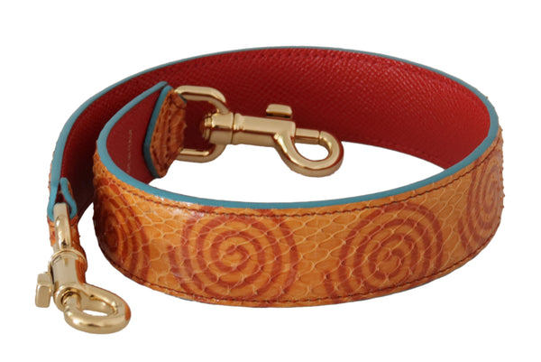 Accessoire de bandoulière en cuir orange chic