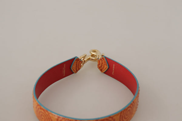 Accessoire de bandoulière en cuir orange chic