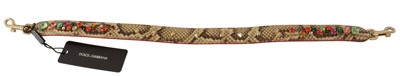 Elegantes beige Python Lederbeutelgurt