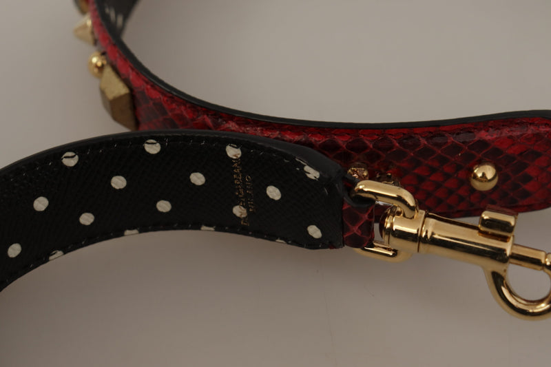 Sangle de sac à bandoulière en cuir rouge Python