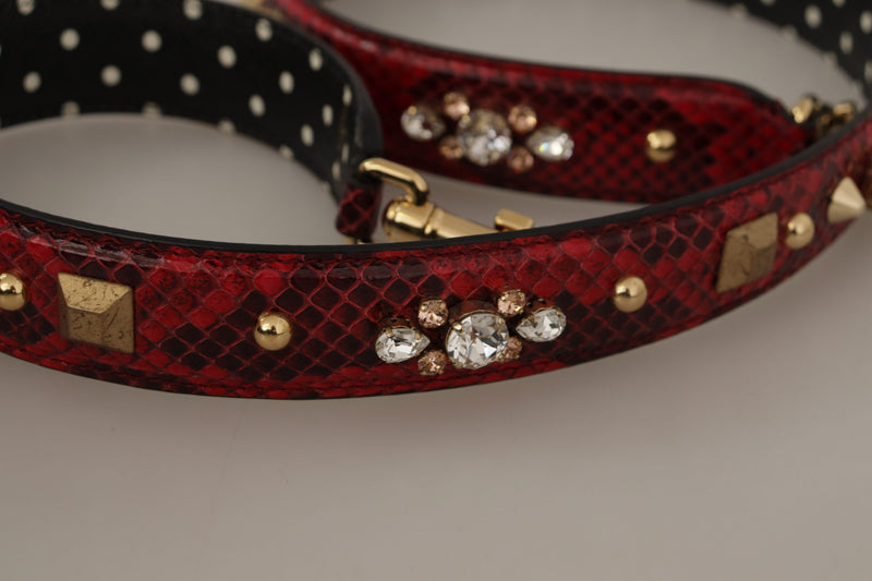 Sangle de sac à bandoulière en cuir rouge Python