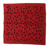 Κομψό κόκκινο Polka Dot Silk Square Scarf Scorf