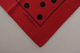 Κομψό κόκκινο Polka Dot Silk Square Scarf Scorf