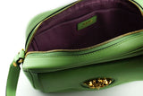 Borsa per fotocamera in pelle verde elegante menta