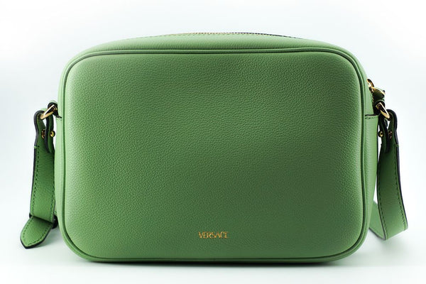 Elegante bolsa de caja de cámara de cuero verde menta