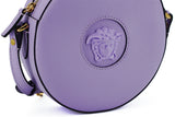 Elegante borsa a tracolla rotonda viola