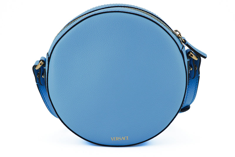 Chic Blue Leder Round Umhängetasche