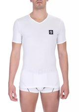 Chic V-Neck Bi-Pack T-Shirts in White