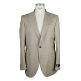 Italian Summer Wool Jacket - Buttoned Beige Classic