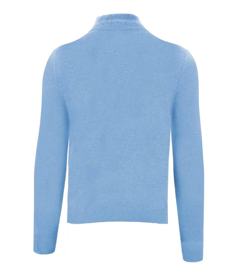 Ice Blue Cashmere High Collar Sweatshirt