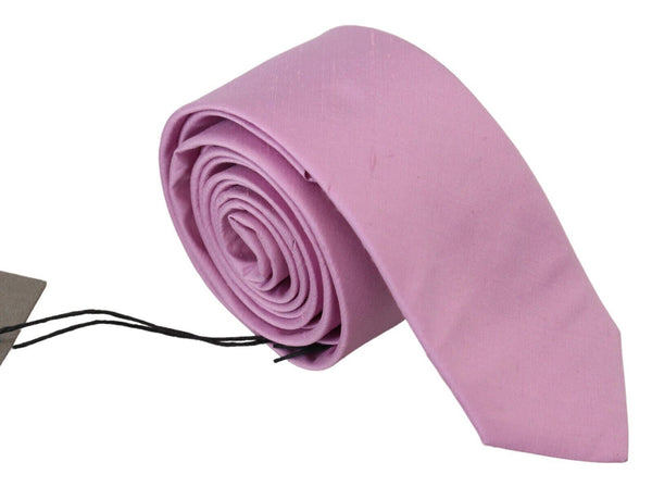 Elegante corbata de hombres de seda en rosa