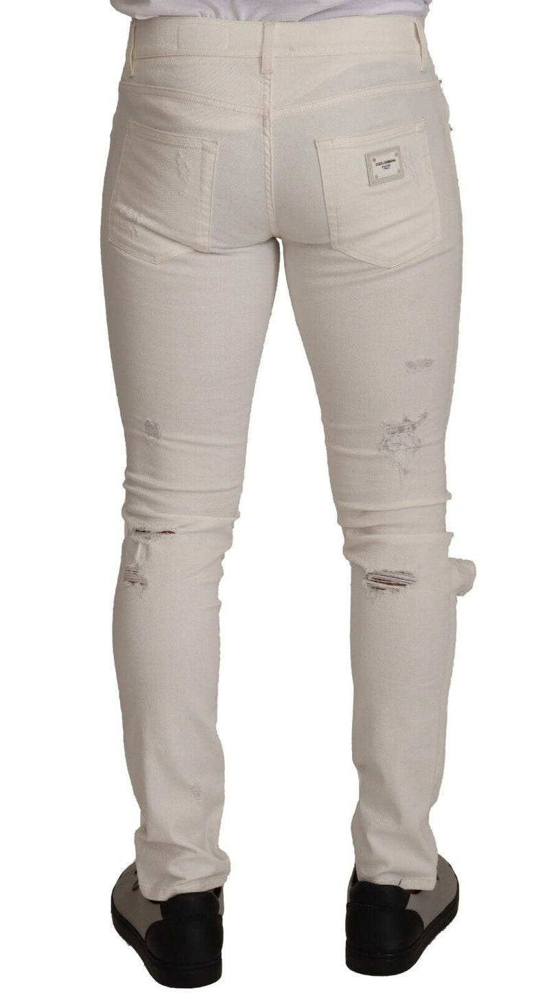 Elegant White Skinny Denim Jeans