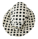 White 100% Cotton Polka Dot Design Trilby Hat
