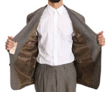 Brown Wool Regular Single  Breasted Suit
