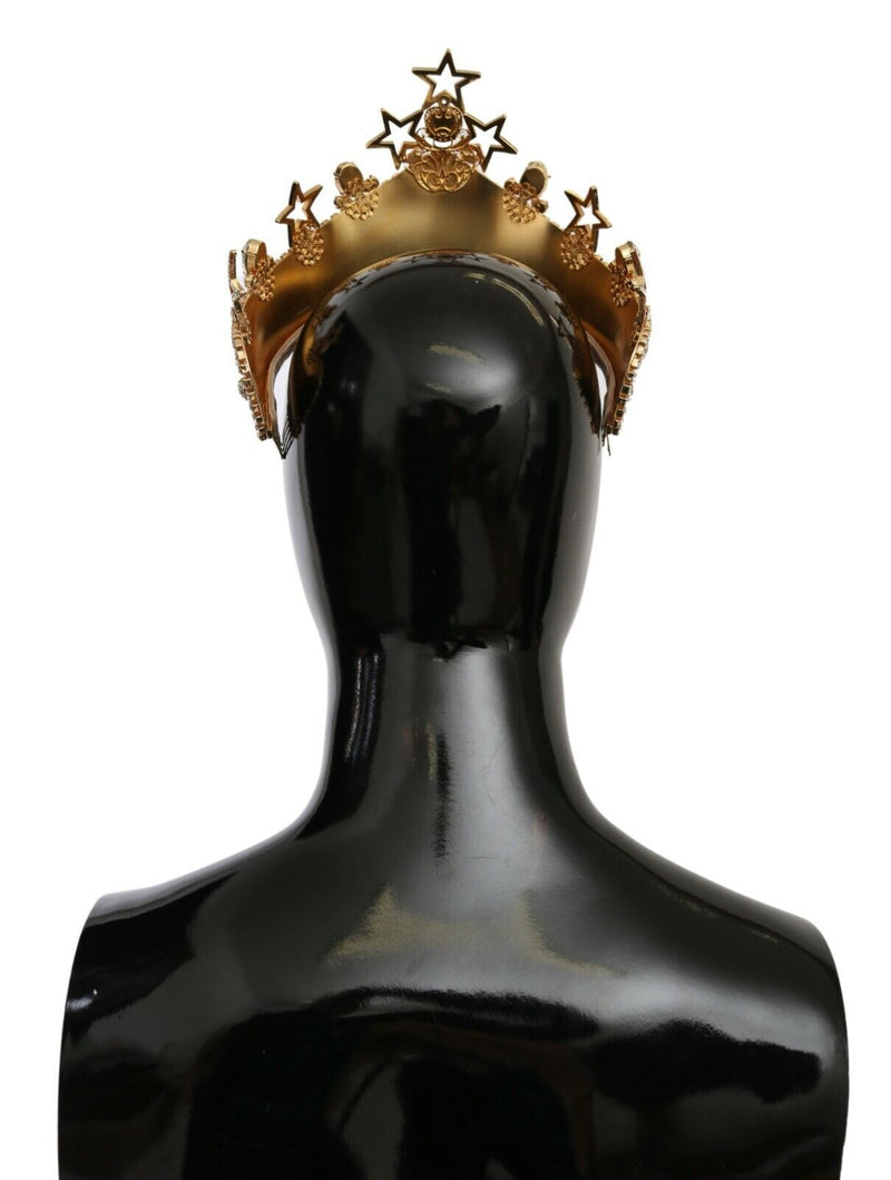 Gold Crystal Star STRASS Crown Logo Diadem Tiara