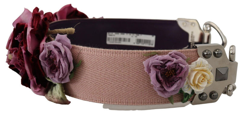 Accessoire de bandoulière en cuir floral beige