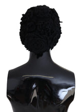 Elegante sombrero de gorro de lana virgen negra