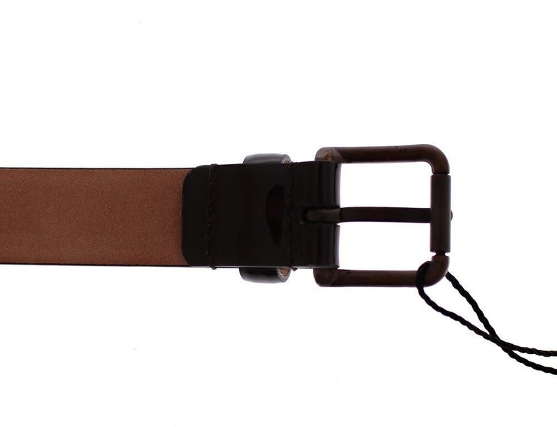 Brown Leather Logo Belt Cintura Belt
