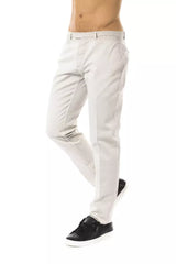 Elegant Casual Gray Cotton Pants