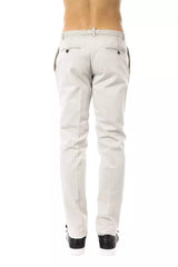 Elegant Casual Gray Cotton Pants