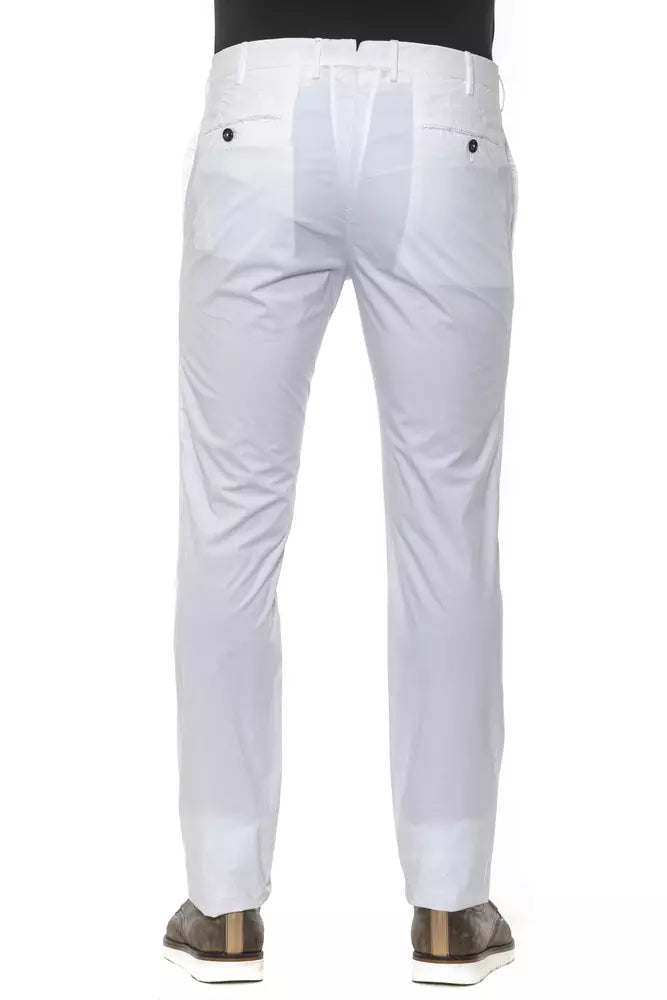 Chic White Super Slim Men's Trousers