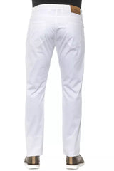 Sleek Slim Fit Men's Trousers in Crisp White