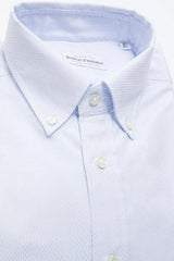 Elegant Light Blue Cotton Button-Down Shirt