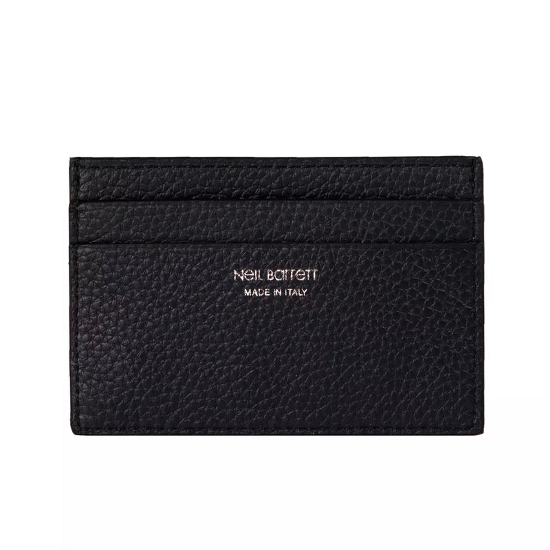 Sleek Black Leather Card Wallet for Men