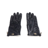 Elegant Leather Lambskin Gloves in Chic Gray