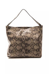Elegant Python Print Leather Shoulder Bag