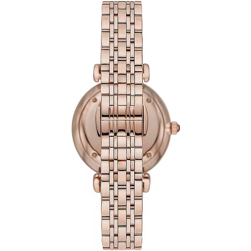 Elegante reloj de damas rosa de oro rosa